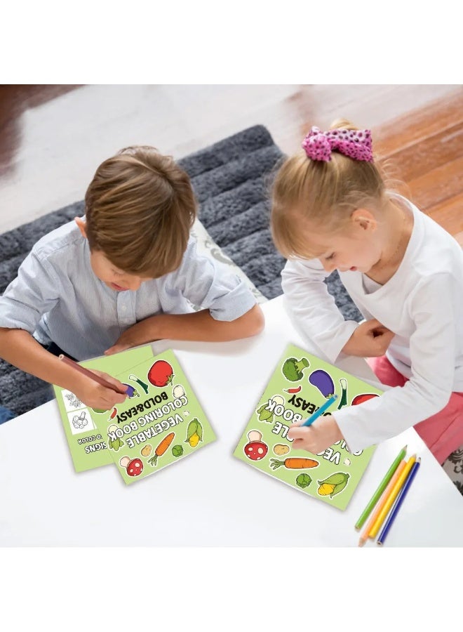 Capstro Bold & Easy Coloring Book for Kids – Cute, Simple Designs for Relaxing Creative Play | Large Illustration Art Book for Children – Cute Vegetable Theme - Image 3